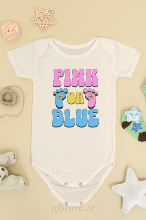 Pink or Blue Personalized baby grow Custom baby grow